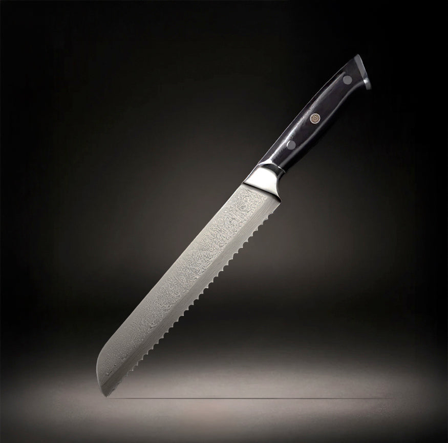 "Kogarashi" Collection - Premium Japanese Damascus Bread Knife