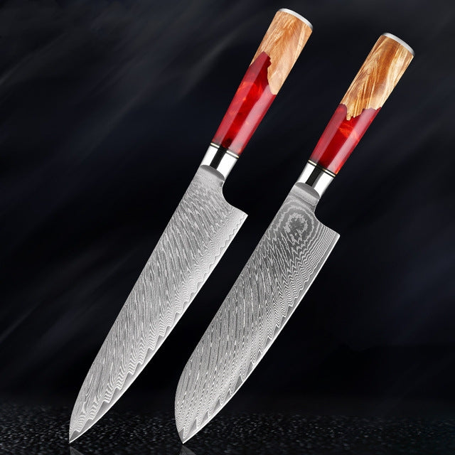 “Kurenai” Collection - Premium Japanese Damascus Knives