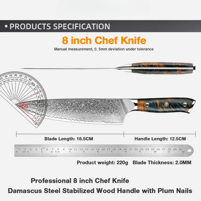 “Shinku” Collection - Premium High Carbon Steel 8' Chef Knife