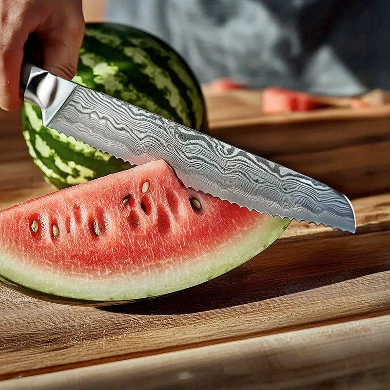 "Kogarashi" Collection - Premium Japanese Damascus Bread Knife
