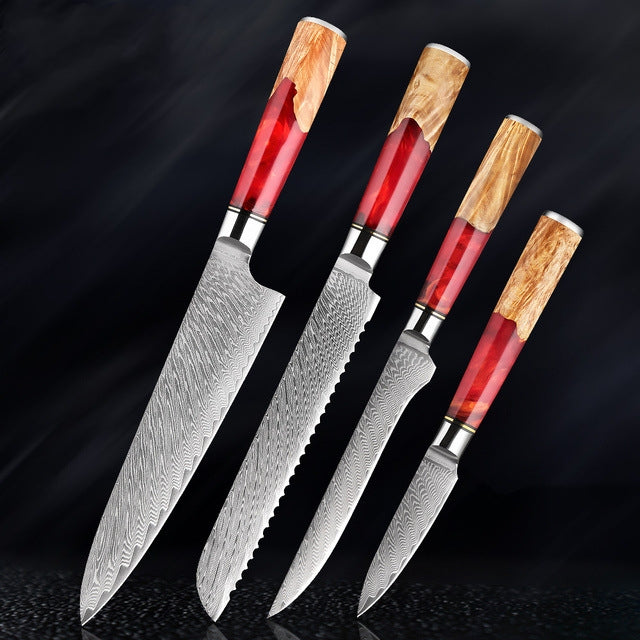 “Kurenai” Collection - Premium Japanese Damascus Knives