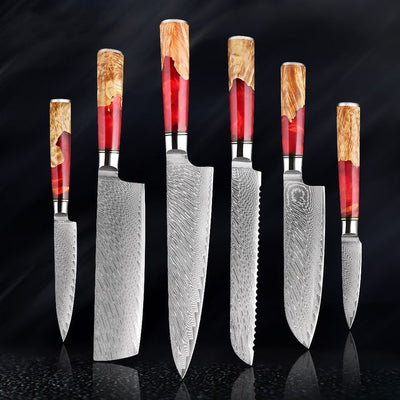 “Kurenai” Collection - Premium Japanese Damascus Knives