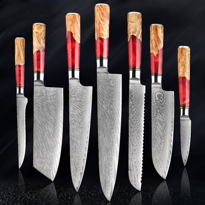 “Kurenai” Collection - Premium Japanese Damascus Knives
