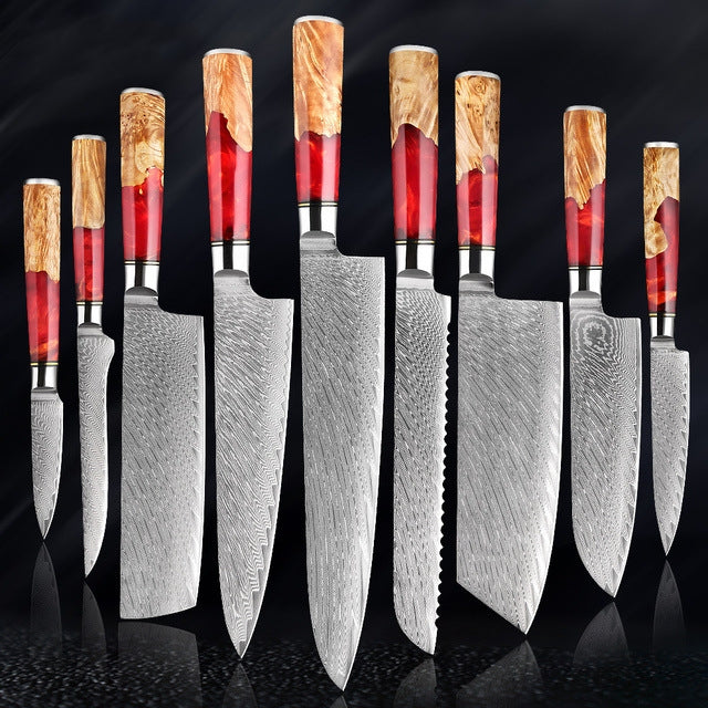 “Kurenai” Collection - Premium Japanese Damascus Knives