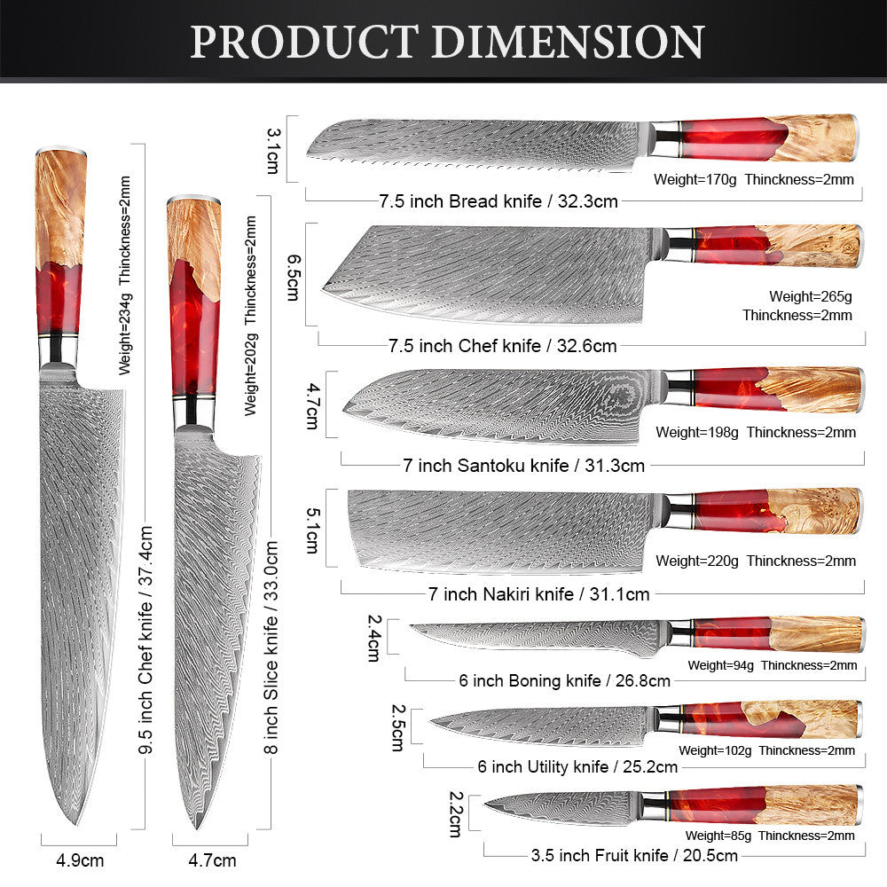 “Kurenai” Collection - Premium Japanese Damascus Knives