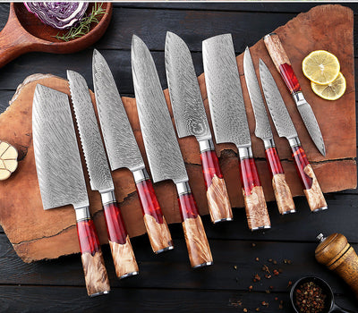 “Kurenai” Collection - Premium Japanese Damascus Knives