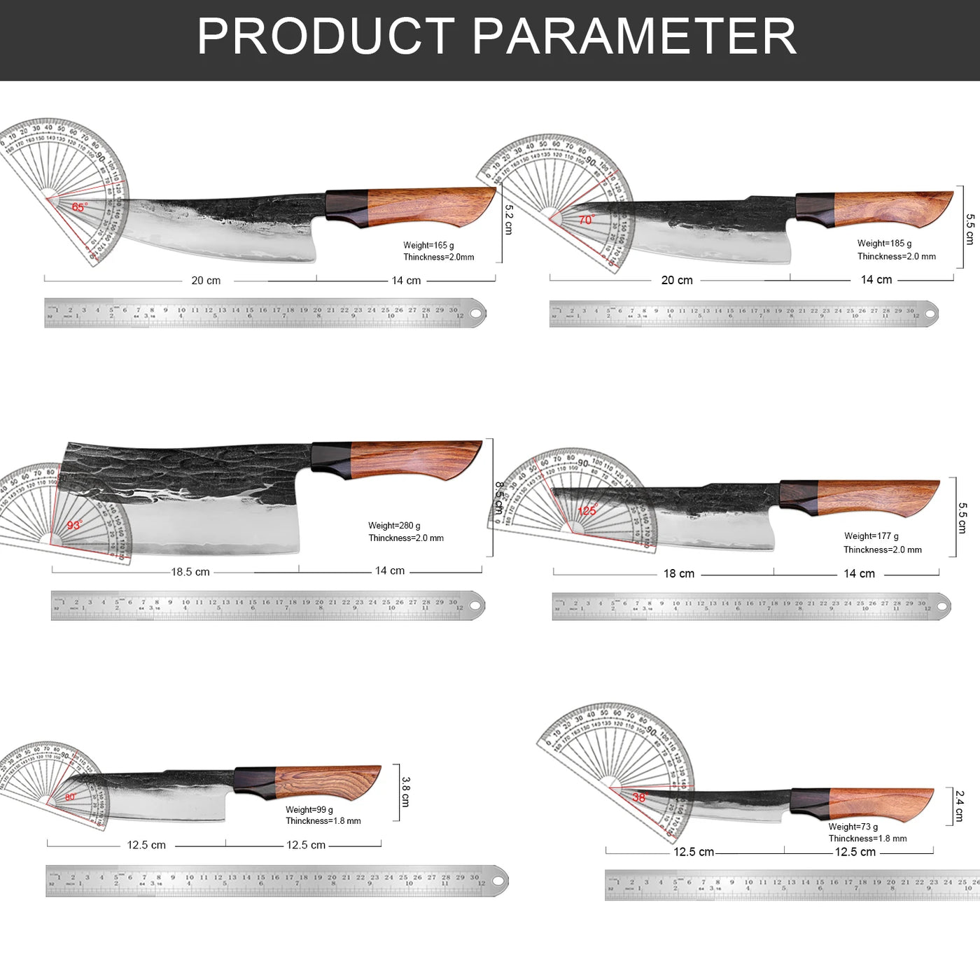 "Takahiro" Collection - Premium High Carbon Steel Chef Knife Set