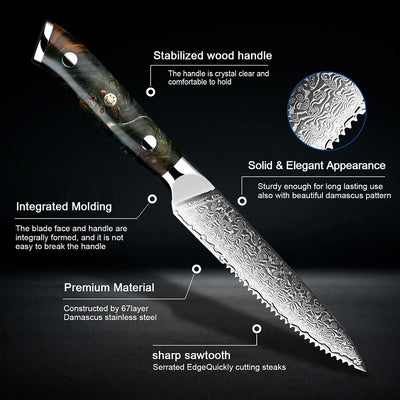 "Ishin" Collection - Premium 5' Steak Knife