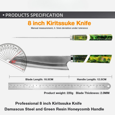 "Haru" Collection - Premium High Carbon Steel 8' Kiritsuke Knife
